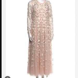 Needle&thread Elegant Floral Embellished Pink Dress